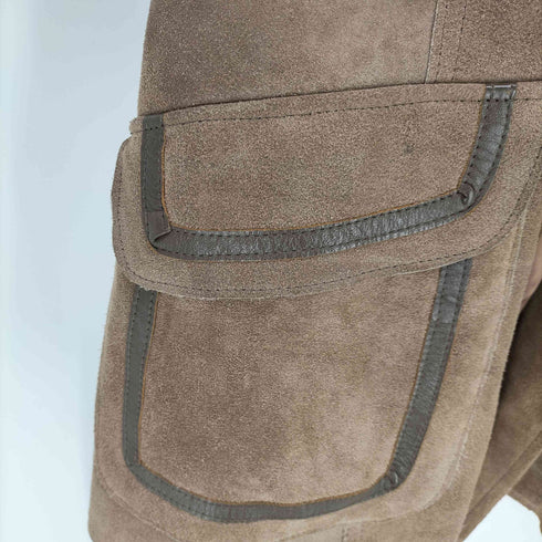 S.H.G 70S 英国製 スエード レザー ファー コート レディース  42